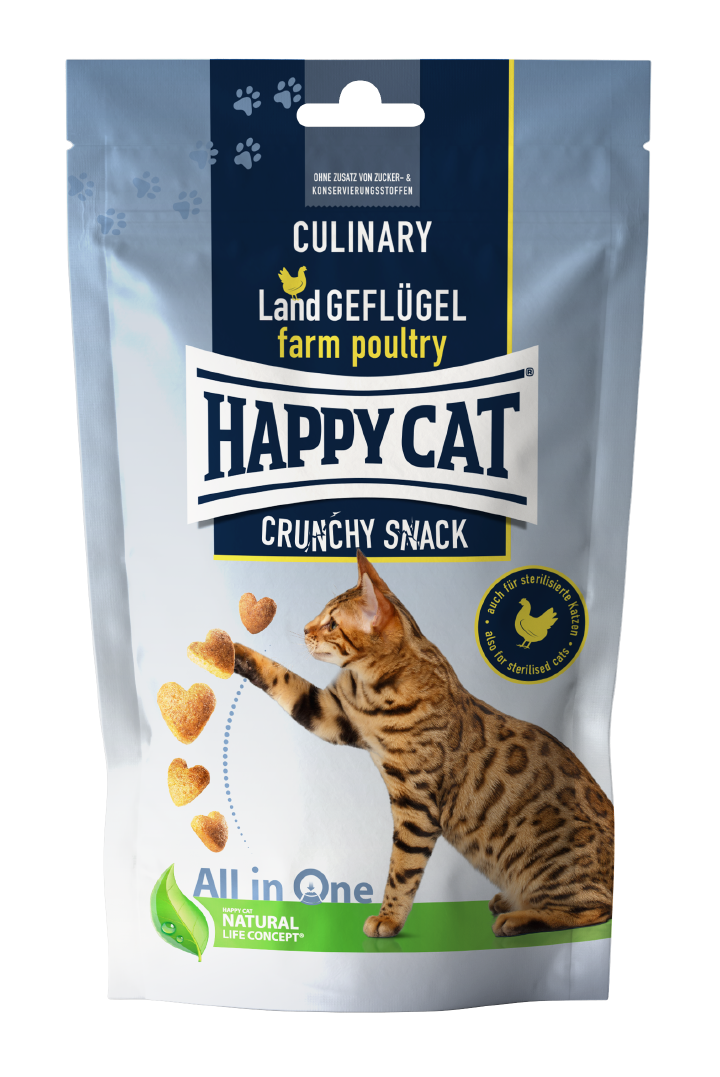 HAPPY CAT Katzenleckerli Culinary Crunchy Snack Land-Geflügel